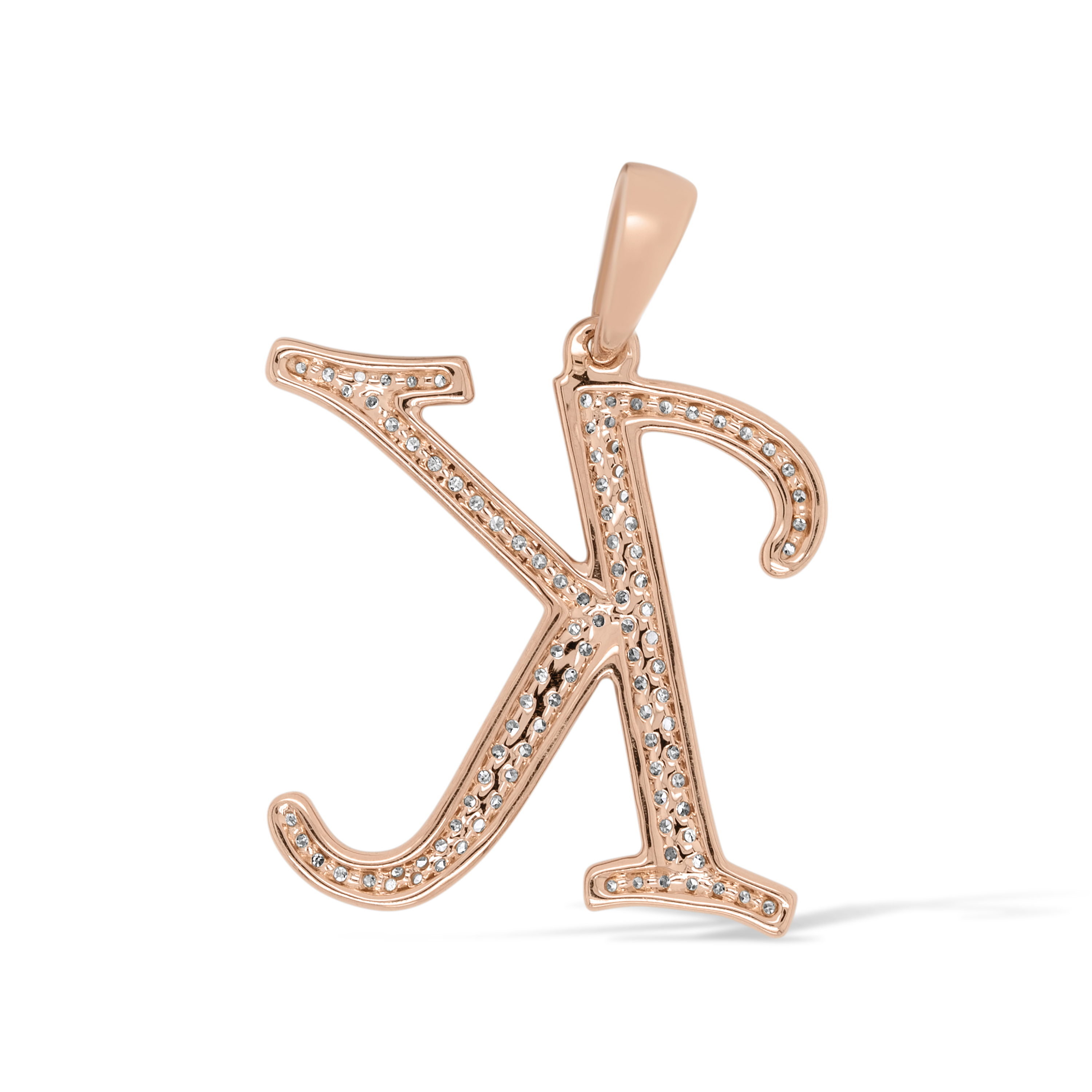 Diamond Letter K Pendant 0.25 ct. 14K Rose Gold